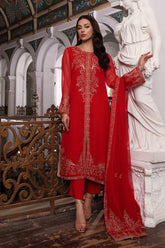 3 Piece Chiffon Embroidered Suit (AP0026)